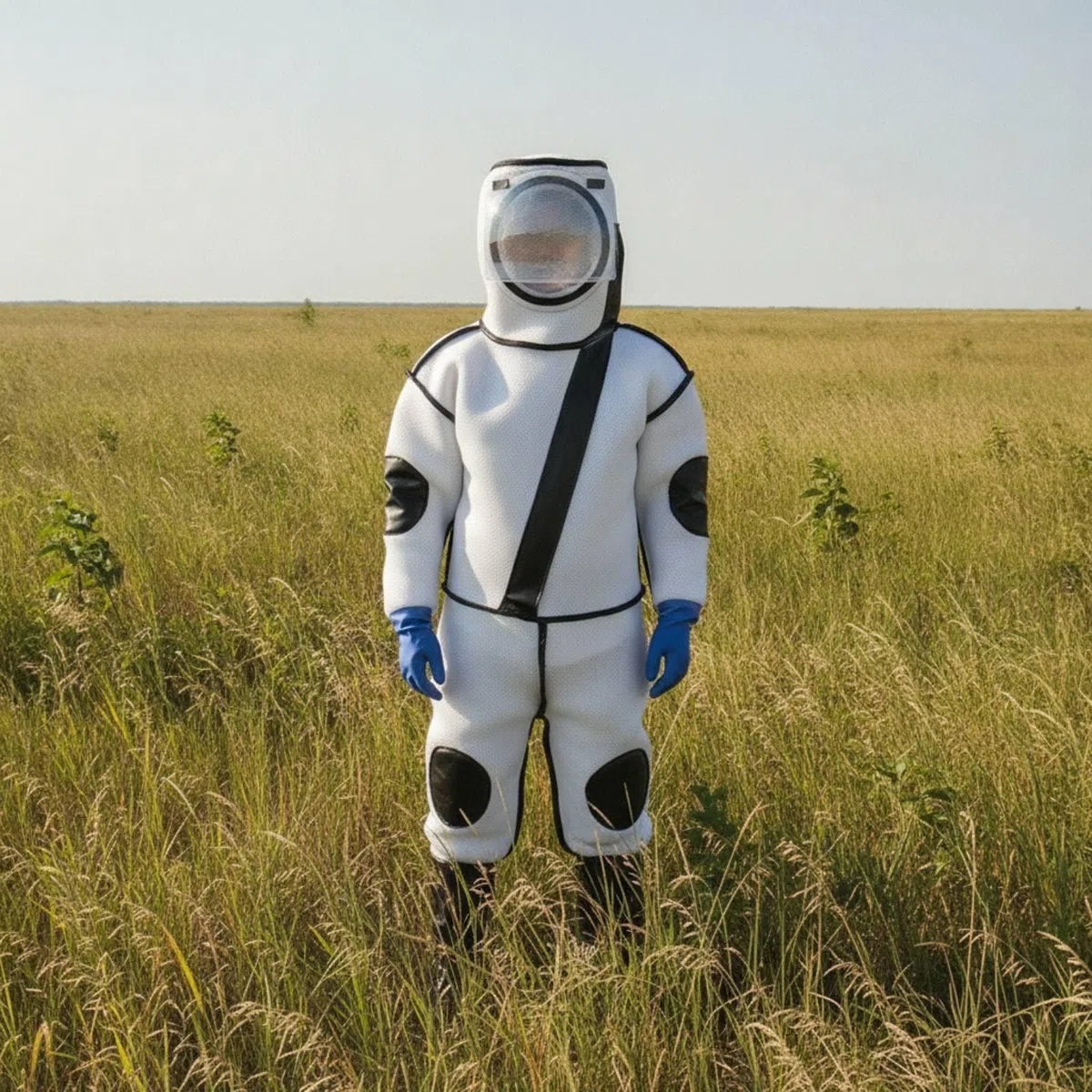 harayaa Traje Protector de Abejas Mono de Apicultor con Capucha Malla Facial Cremallera Refuerzos en y Rodillas Materiales de Malla Acero Inoxidable y Caucho