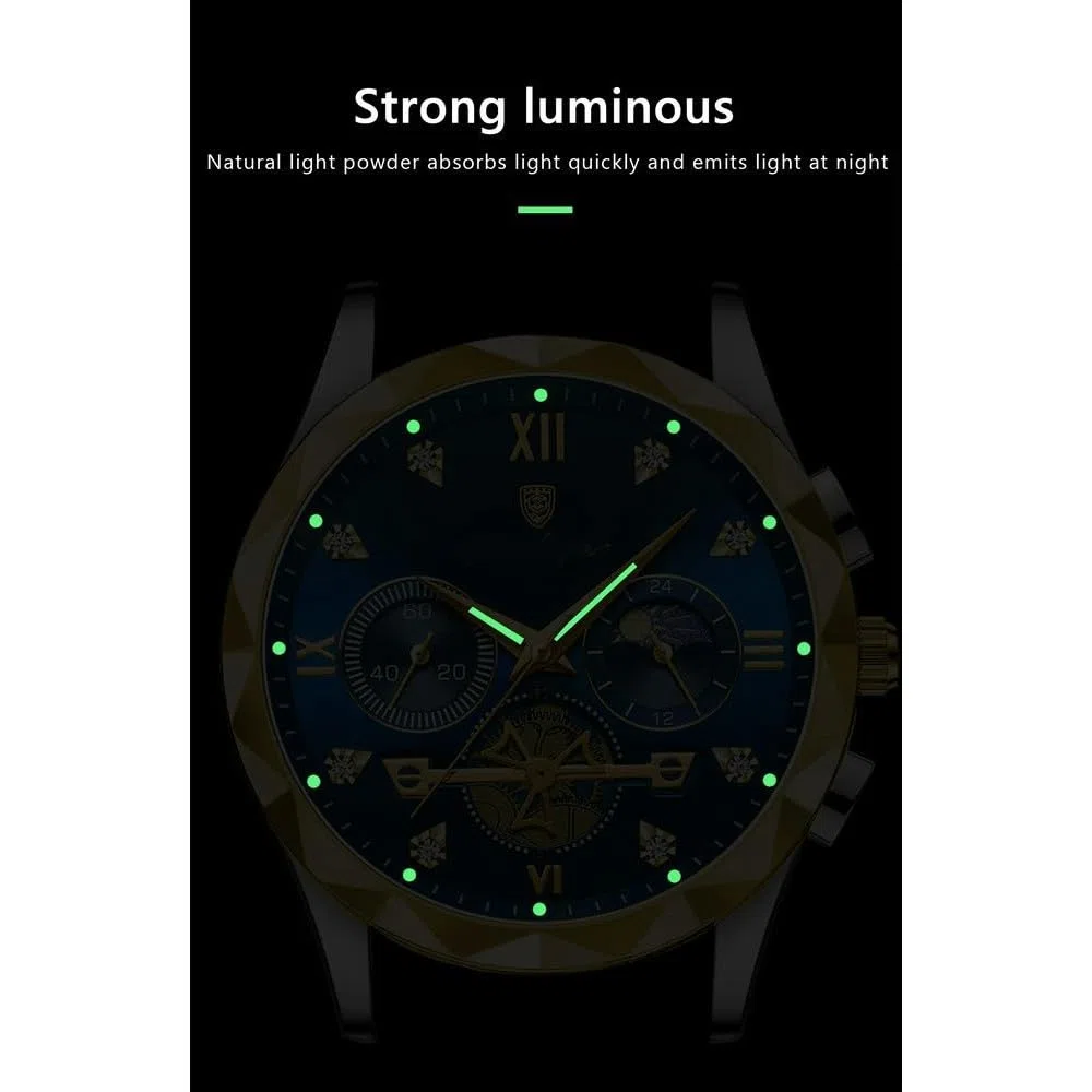 Reloj de Pulsera de Lujo ZBDZSW para Hombre, Resistente al Agua, Luminoso, cronógrafo, de Acero Inoxidable, de Cuarzo