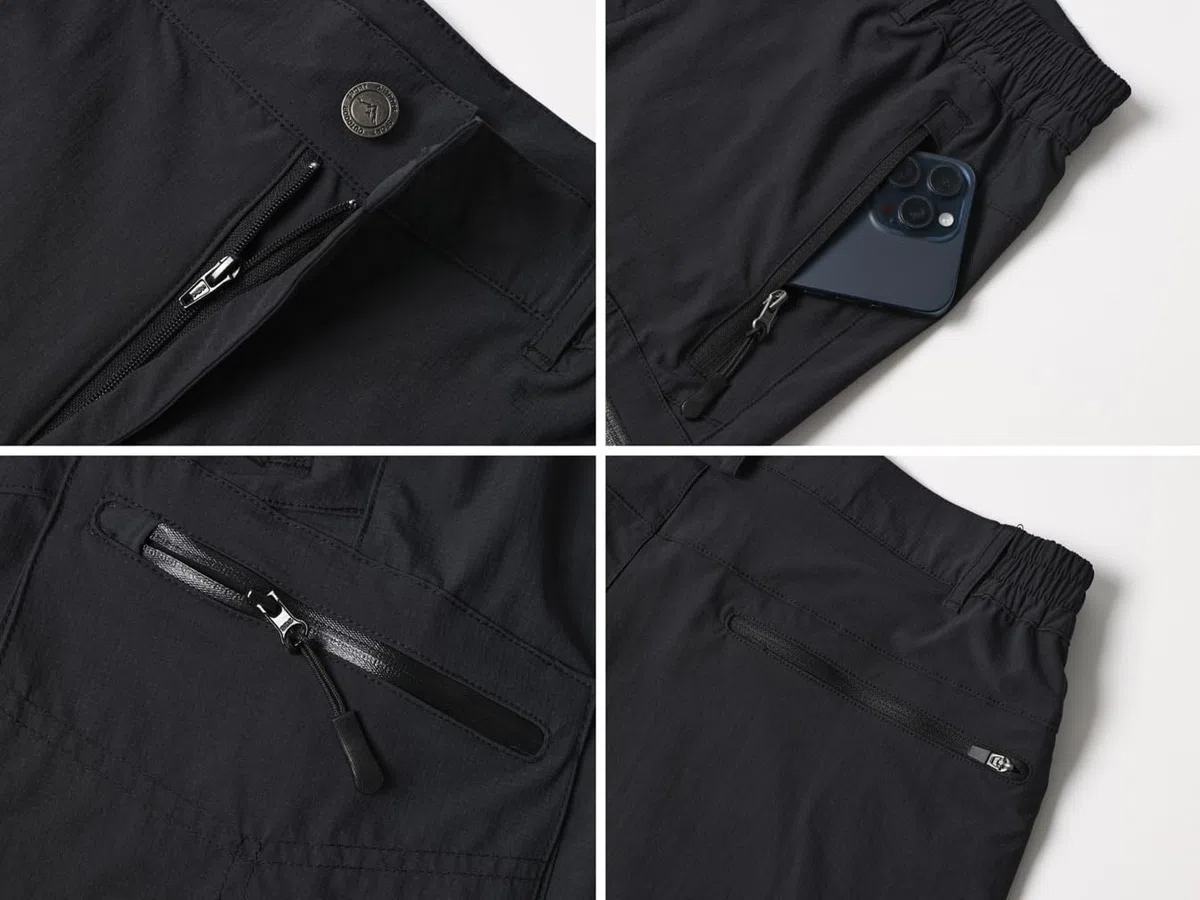 Tansozer Pantalones cortos de verano para hombre, de secado rápido, pantalones cortos elásticos, bermudas, pantalones deportivos para exteriores, trekking, senderismo, verde, S