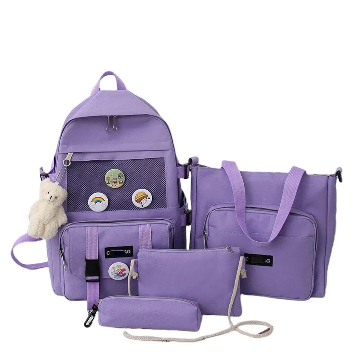 TEidea Mochila Escolar para niños Bolsas Escolares De Lienzo De Estilo Universitario - Set De 4 Piezas para Adolescentes Y Mujeres