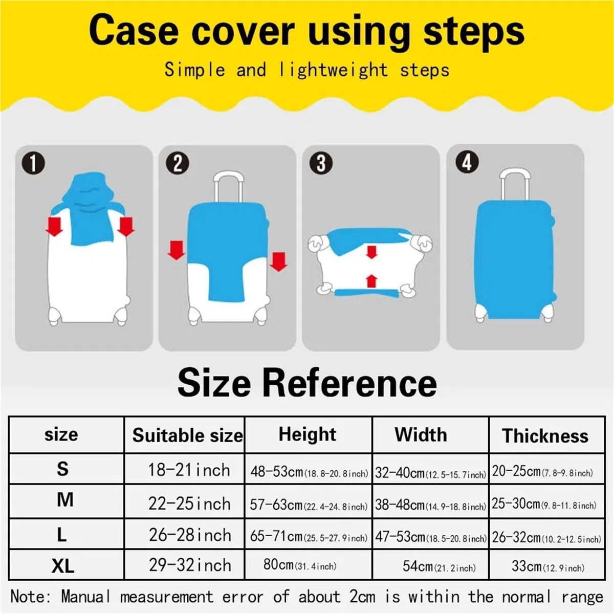 Funda Protectora for Maleta con Ruedas, Accesorios de Viaje Estampado Divertido, 2 uds para Maletas(L)