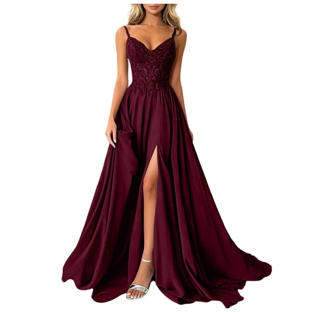 Vestidos Boda Invitada Largo Vestido De Graduación Cuello En V a Mujeres Halter De Gasa Formales Mangas Tipo Ligero Vestidos para Ceremonia Formal Boda Cóctel Noche