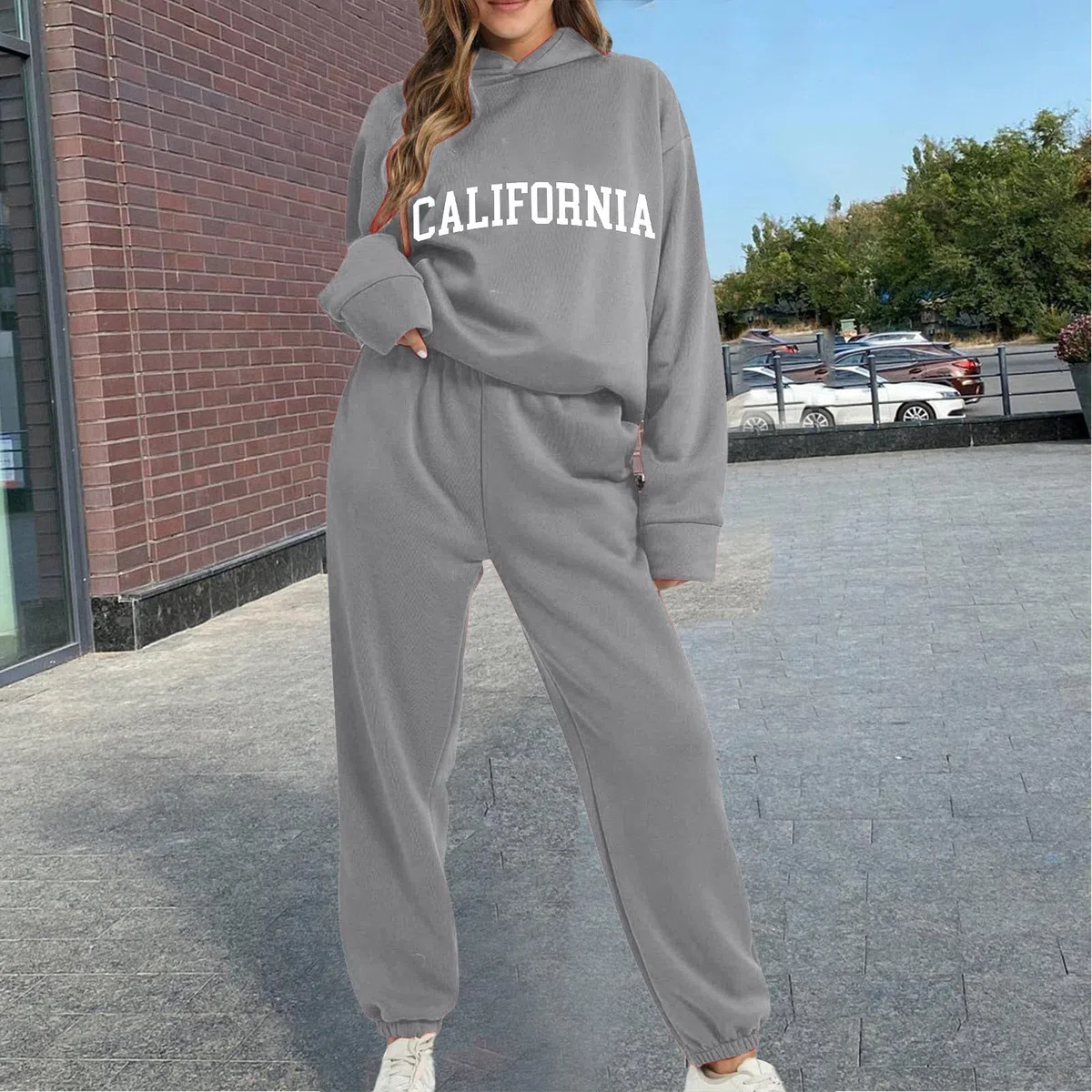 Chandal De Jogging Para mujer Tracksuit Conjunto de dos piezas para mujer sudadera con capucha larga pulóver casual pantalón deportivo y chándal entrenamiento informal