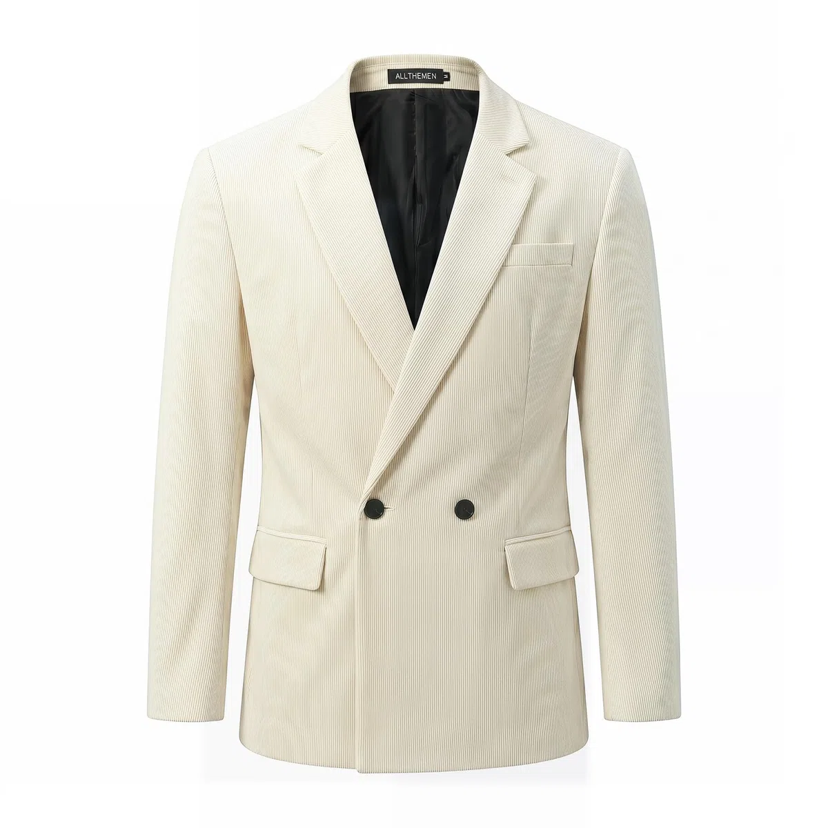 Allthemen Hombre Blazer Algodón Casual Chaqueta de Traje 2 Botones Color Liso Ajuste Regular para Negocios Boda