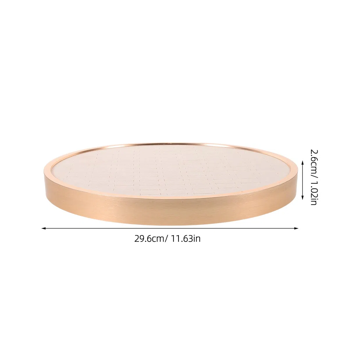 Bandeja redonda para joyas: organizador de pendientes con 68 ranuras, bandeja para exhibir collares de 29,6 cm (11,65'') - Plato decorativo para guardar anillos, collares, llaves y
