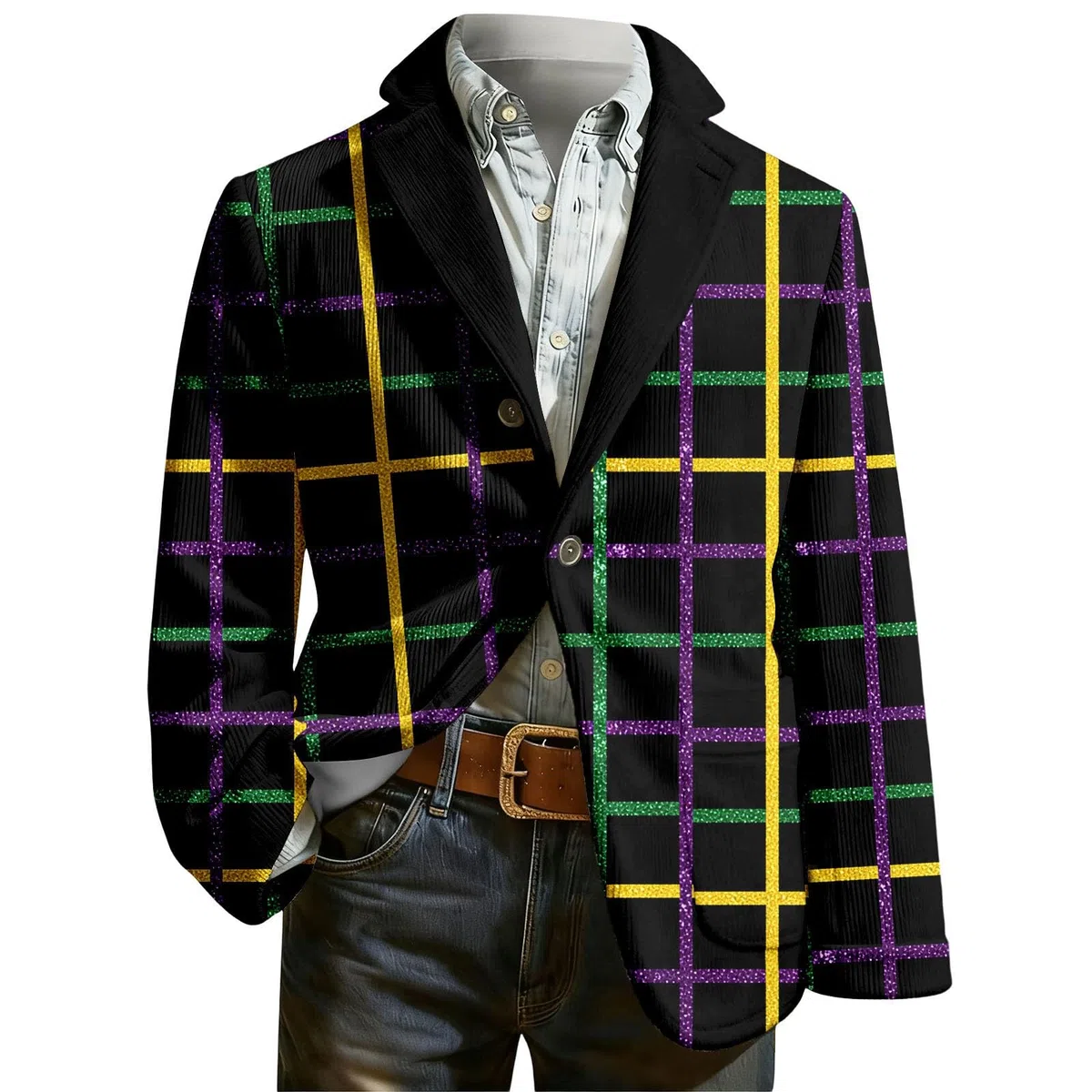Elegante chaqueta de pana con estampado de esmoquin para hombre, estilo casual, para fiestas, bodas y eventos formales, discoteca, escenario
