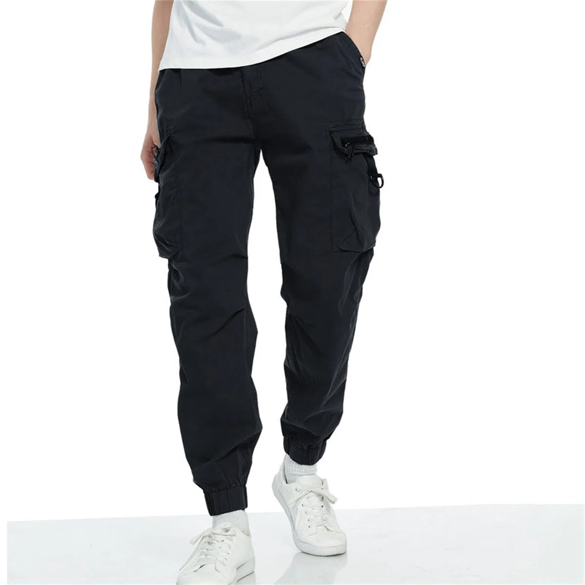 Generisch Pantalones cargo chinos para hombre con bolsillos, pantalones cargo elásticos, pantalones de chándal para hombres con cintura elástica, pantalones cargo de algodón, pantalones cargo