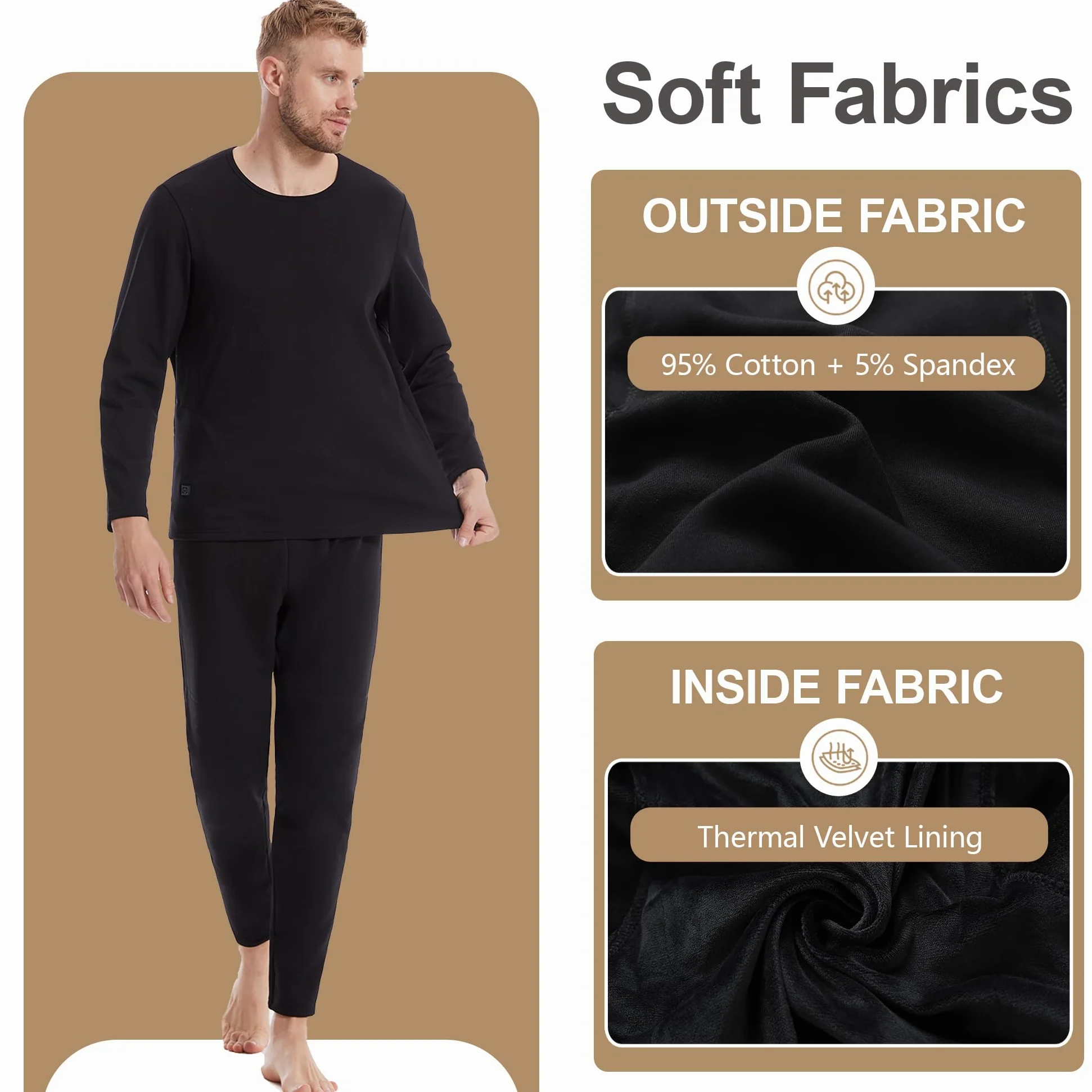 Ropa Interior térmica eléctrica para Hombre, Camiseta y pantalón térmicos de Invierno con 3 Niveles de Calor para Esquiar y Acampar.