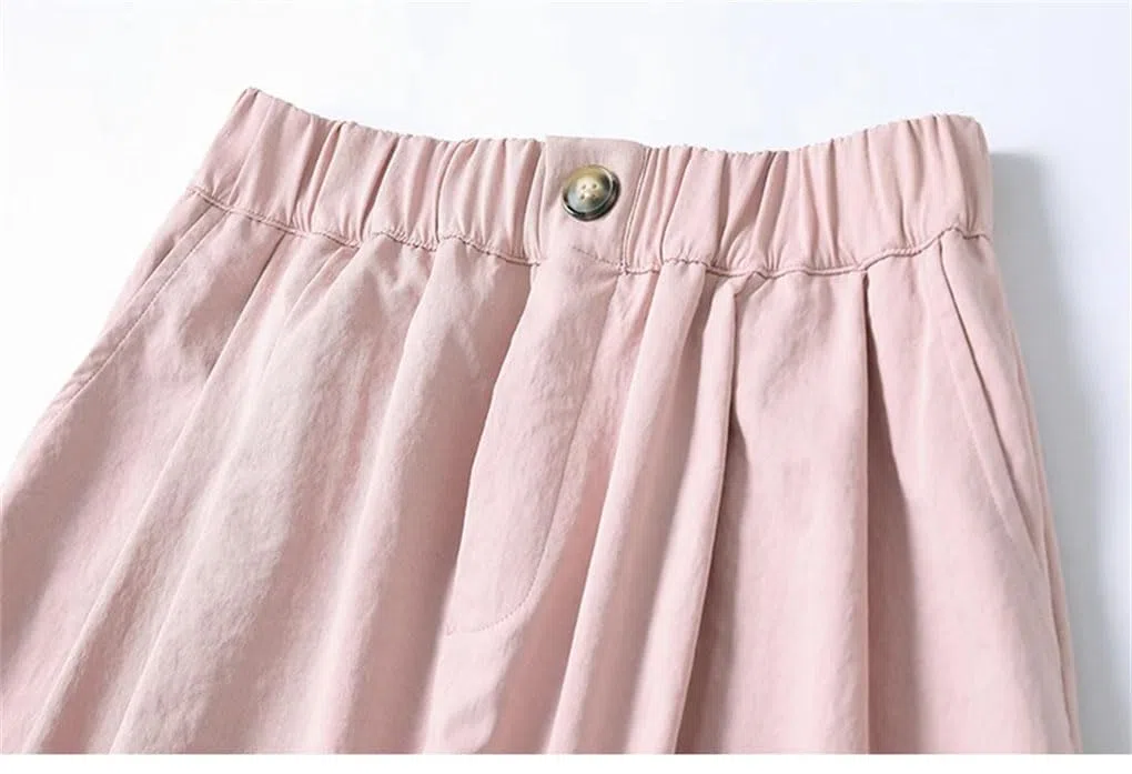 Faldas largas plisadas para mujer, cintura alta, para oficina, falda acampanada