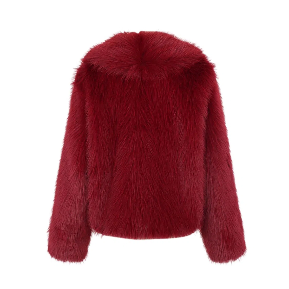 Chaqueta sintética de lujo, cárdigan de manga larga con abertura frontal, abrigo corto acogedor con forro polar para la moda de otoño e invierno.