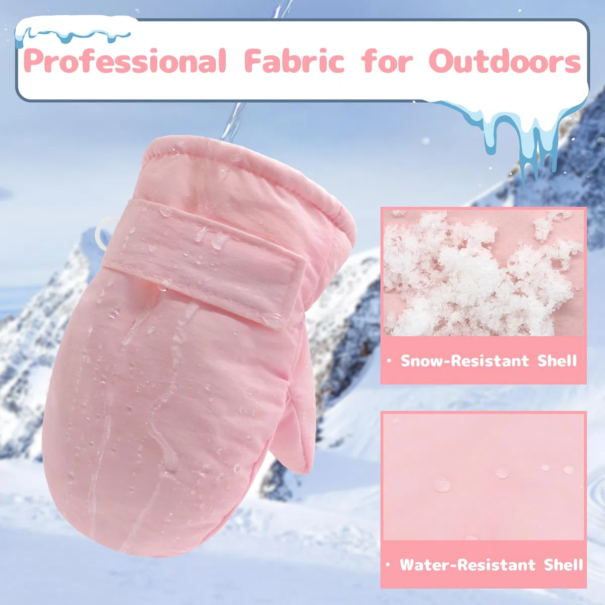 Olreco - Manoplas impermeables para niños pequeños, guantes de nieve para niños, guantes de nieve para niños, guantes de bebé, manoplas de invierno, para niños pequeños y niñas
