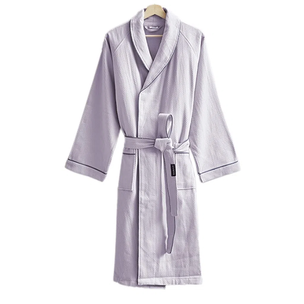 MTFBQ Albornoces De Tejido De Gofres De Algodón, Toallas De Baño para Mujeres, Hombres, Batas, Damas, Ligero, Suave, Absorbente Y De Secado Rápido, Pijamas Finos para Después del Baño