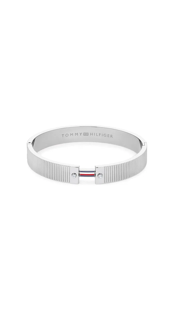 Tommy Hilfiger Jewelry Brazalete Rígido para Mujer en Acero Inoxidable con Cristales - Disponible en versión Oro o Plata