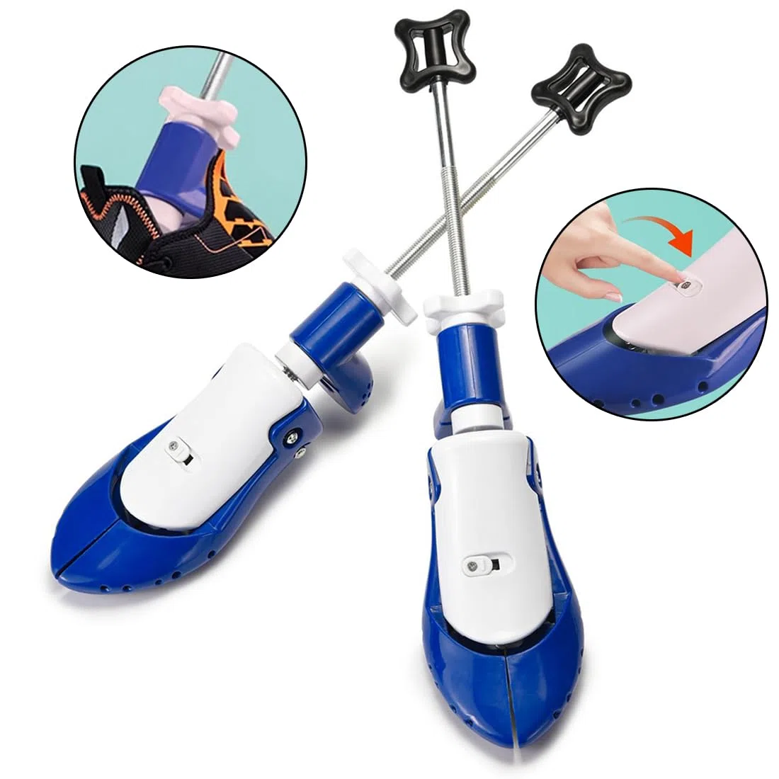 2 hormas elásticas para zapatos con calzador, para hombre y mujer, para estirar zapatos