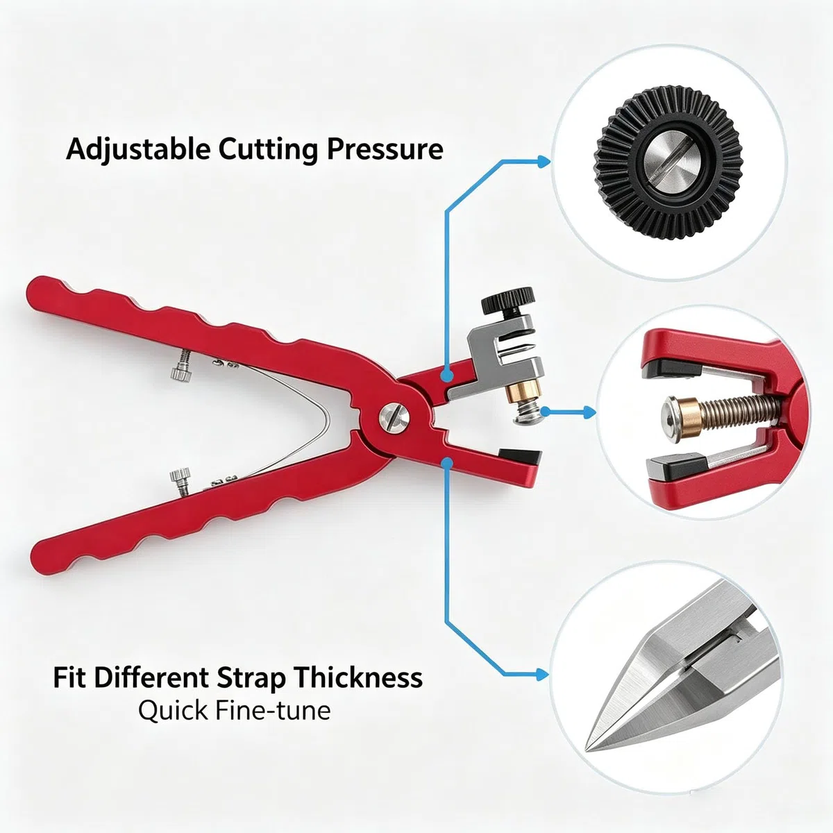 Alicates de corte de correa de reloj, herramienta de corte de correa de reloj ajustable, alicates de extracción de eslabones de reloj de aleación de aluminio para correas de reloj de silicona
