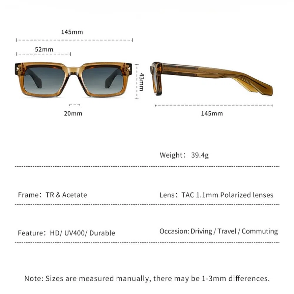 Monturas de gafas redondas de acetato polarizadas UV400 con protección antirreflejos.