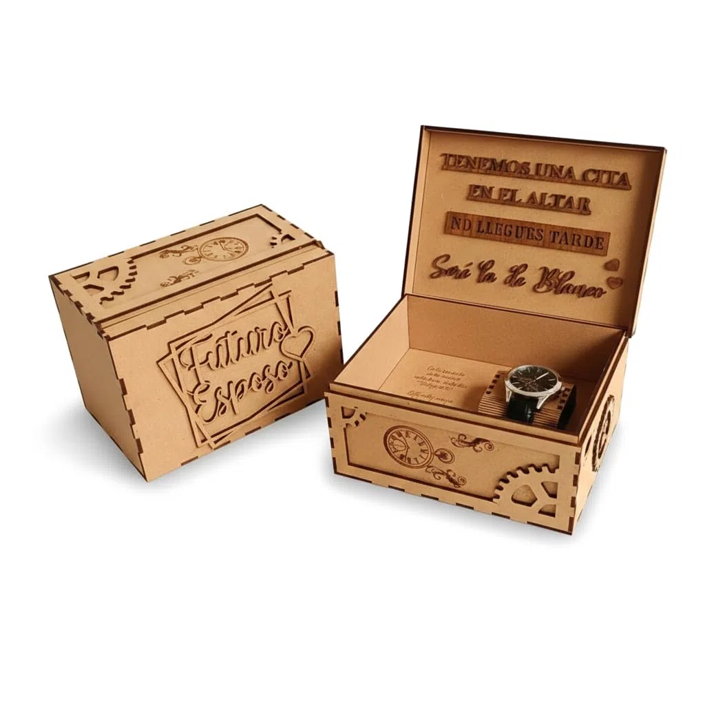 Caja para reloj personalizada para novio