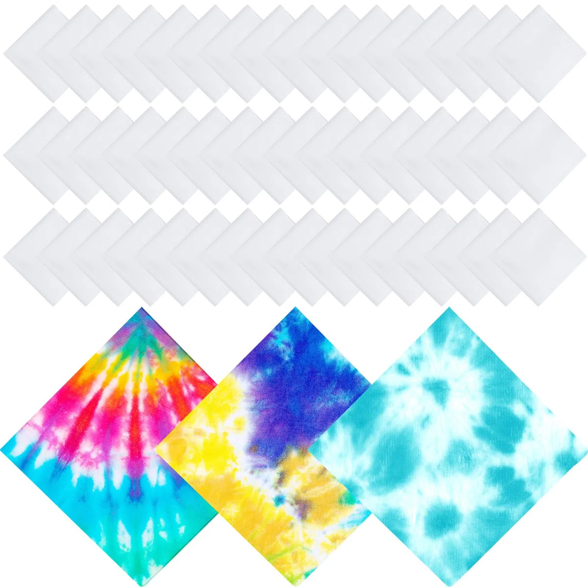 Chumia Bandana de algodón blanco para teñido anudado, pañuelos lisos en blanco, unisex, para hombres, 22 x 22 pulgadas