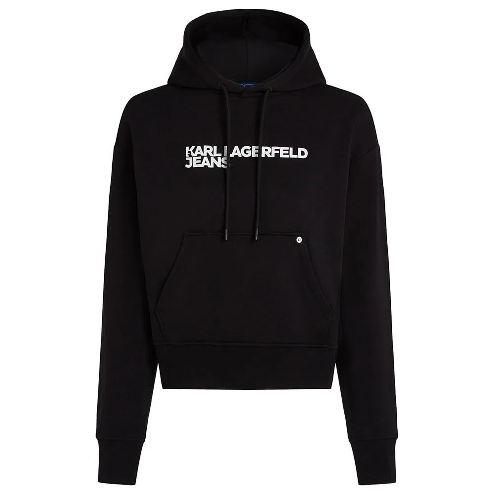 KARL LAGERFELD JEANS Mujer Regular Logo Hoodie Negro L