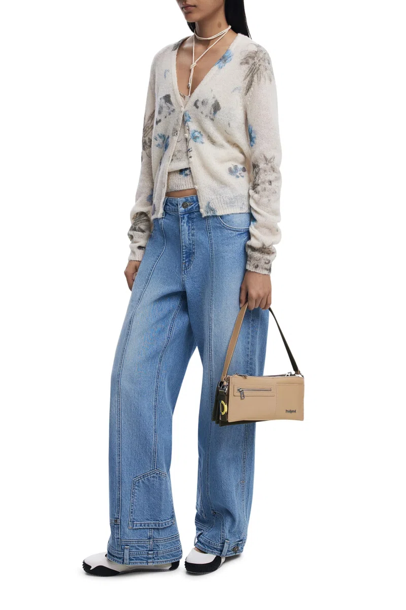 Desigual bolso de hombro bolso bandolera Delta Nova Shoulder Bag Beige arándano