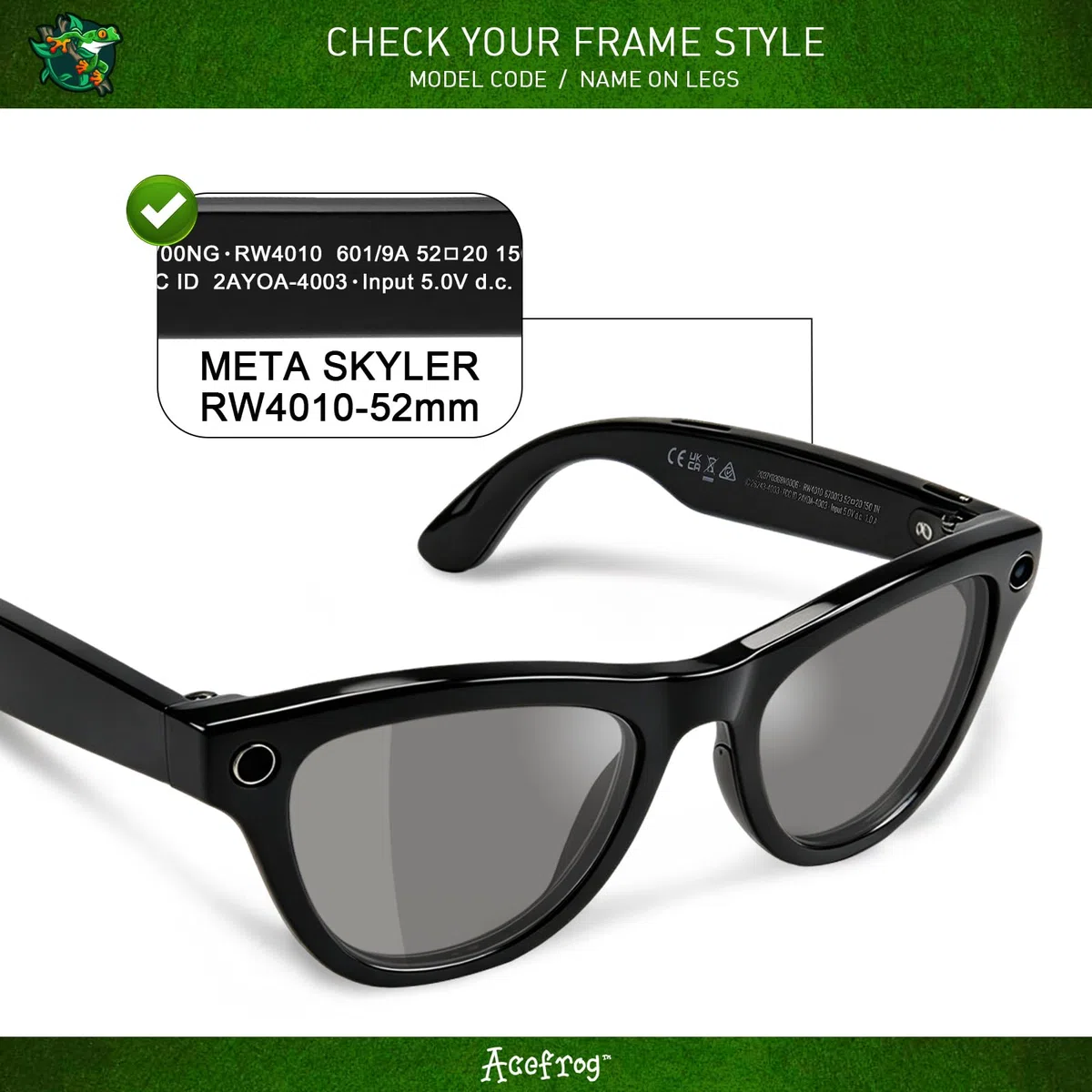 Acefrog 4 pares de lentes polarizados de repuesto para gafas de sol Ray-Ban Meta Skyler RW4010 de 52 mm, ajuste perfecto, inastillable, antiarañazos, paquete económico