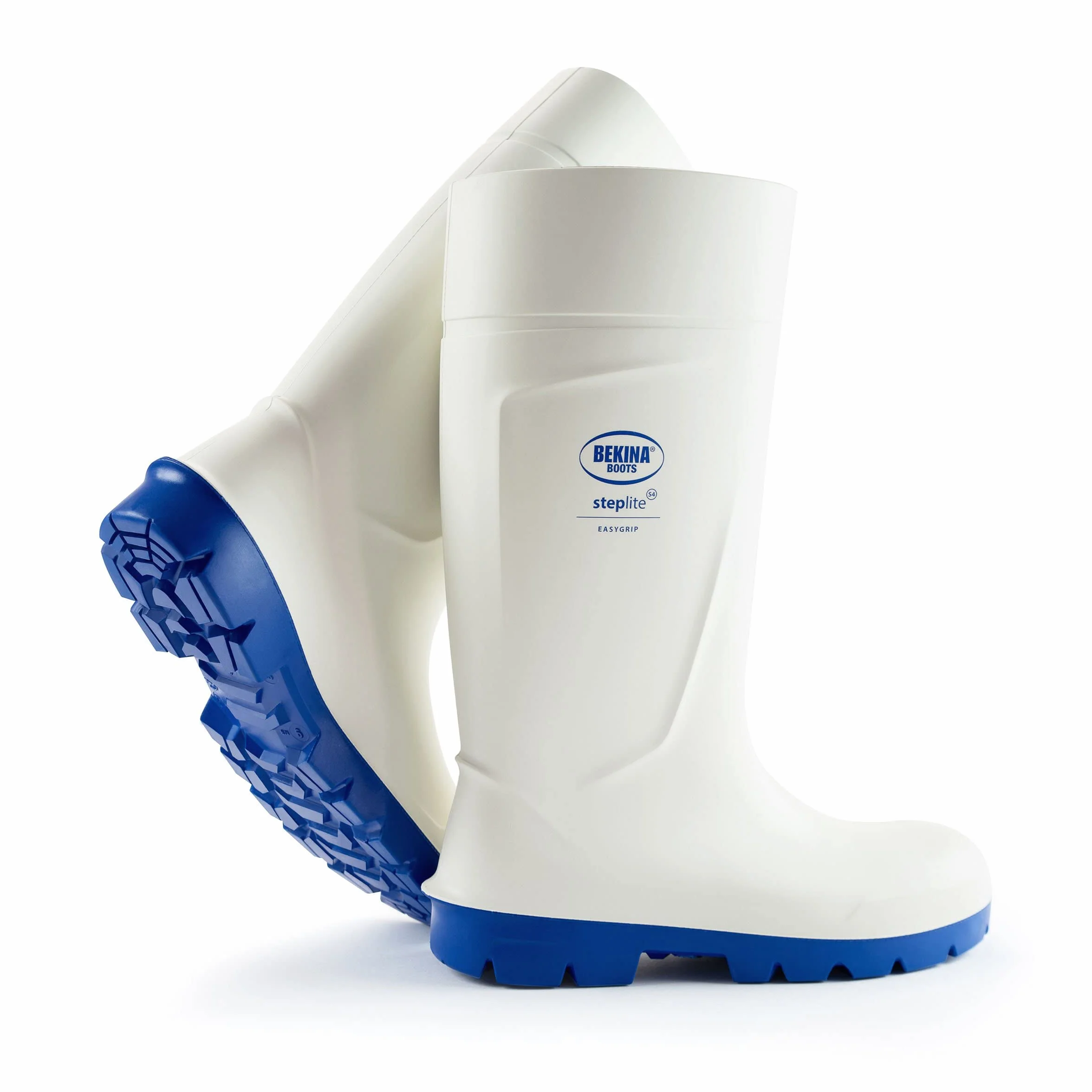 Botas de Seguridad con Puntera de Acero para la Industria alimentaria, fáciles de Limpiar y desinfectar, Incl. Suela incrustada para pies Secos, Gran Comodidad de Uso, Blanco, EU 47