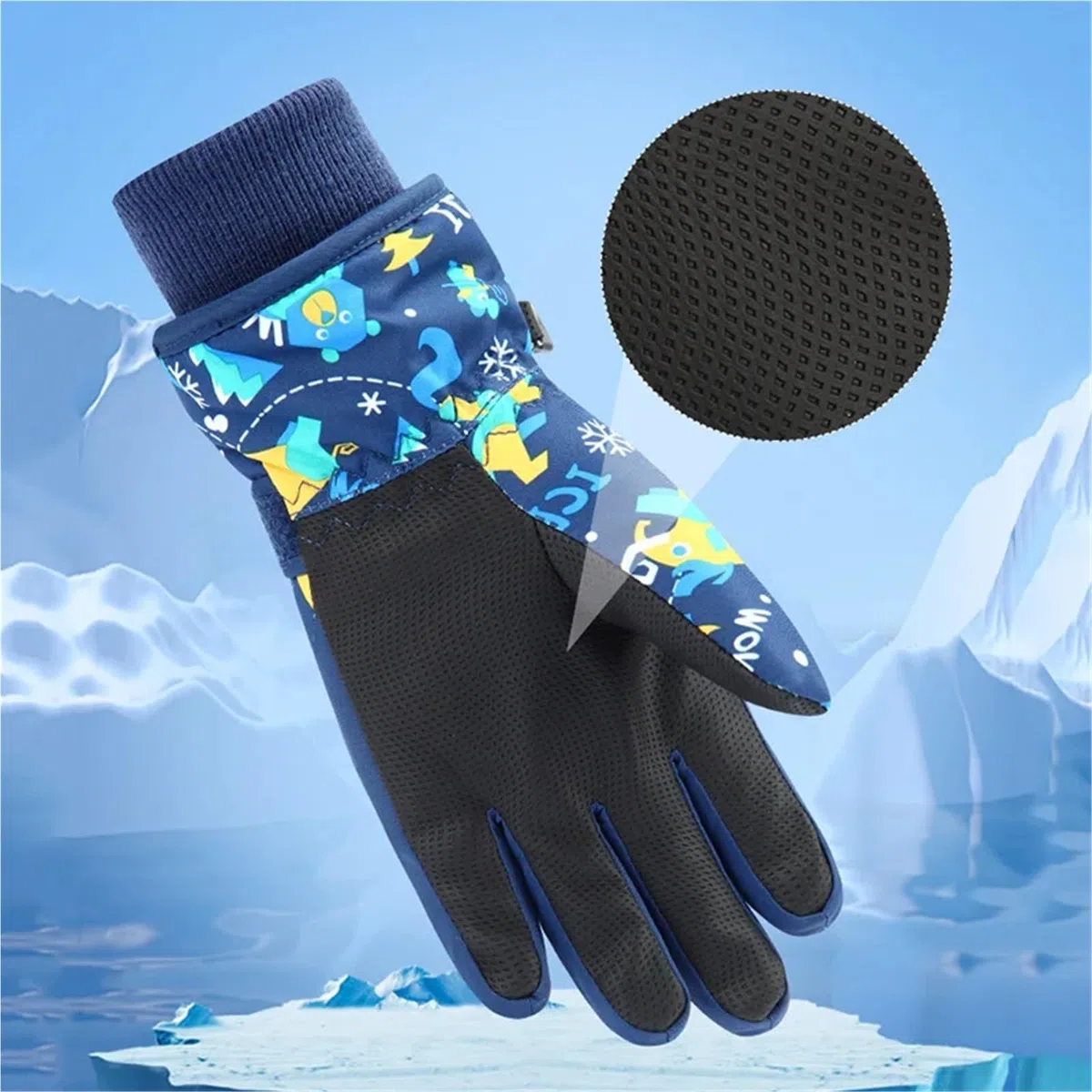 Guantes de esquí de Invierno for niños, Manoplas Gruesas Impermeables con Dedos divididos for niños y niñas (de 4 a 6 años), Guantes de Nieve cálidos(4-6Y Pink)