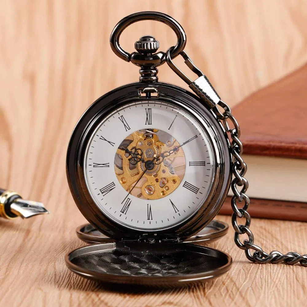 Reloj de bolsillo mecánico lujo for hombre y mujer, elegante, retro