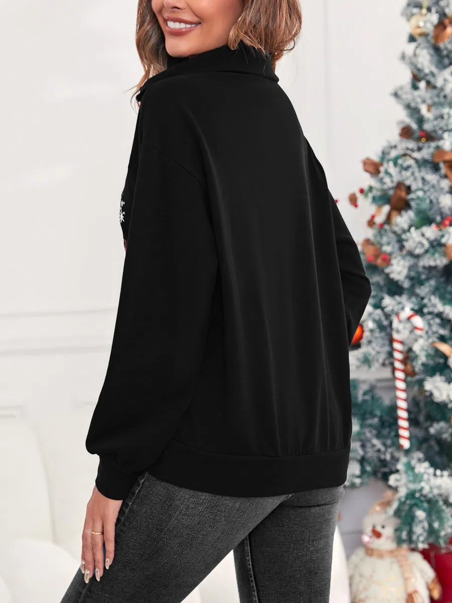 Sudadera con cremallera para mujer, cuello alto, manga larga, informal, holgada