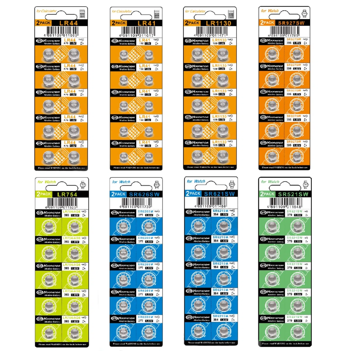 80 baterías de reloj – AG0, AG1, AG3, AG4, AG5, AG7, AG10, AG13, 1.5 V alcalinas LR41 LR44 pilas de botón variadas