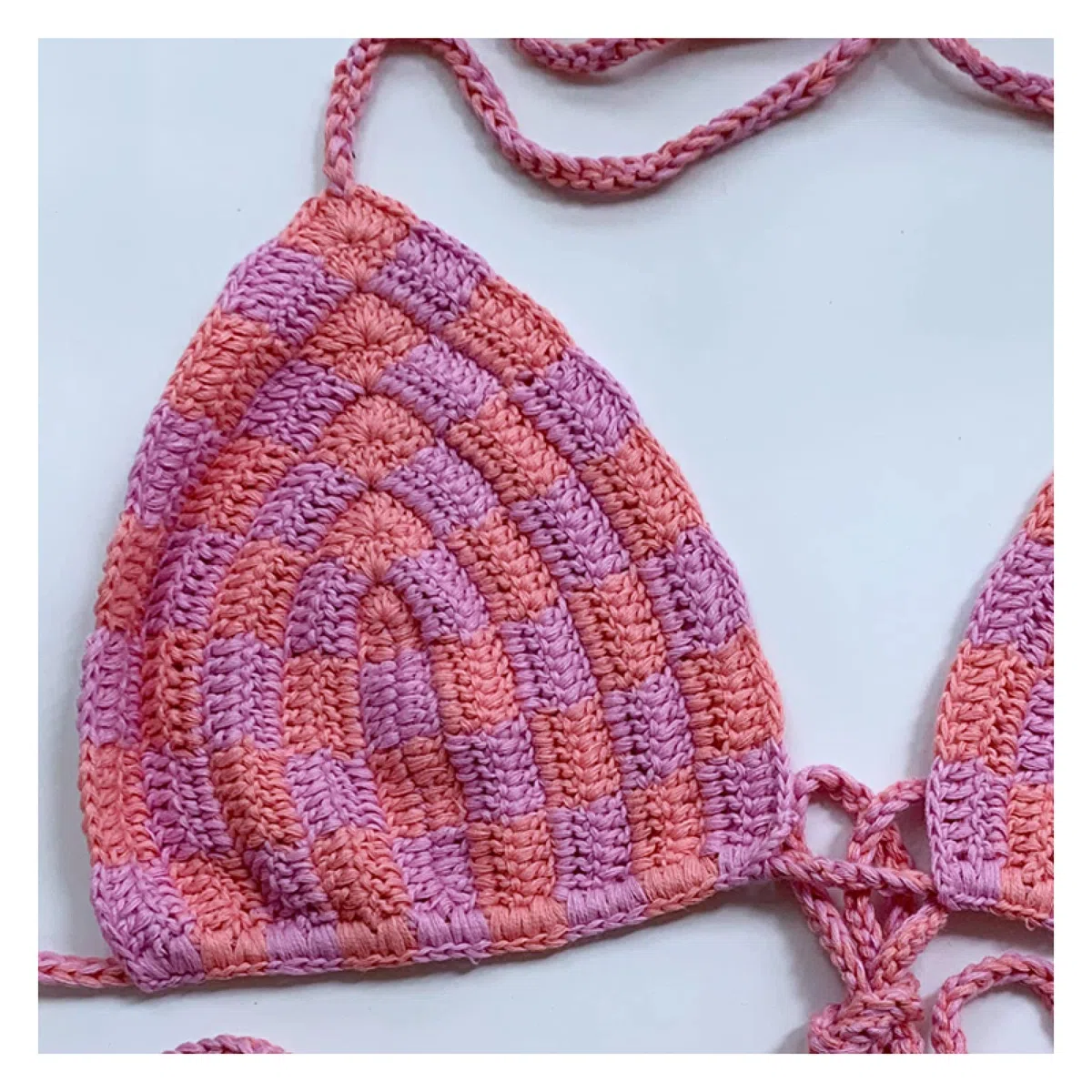 Conjunto De Bikini Rosa Traje De Baño De Copa Ajustable De Ganchillo Hecho A Mano Traje De Baño Sexy De Verano Sin Espalda Dividido Ropa De Playa Lencería