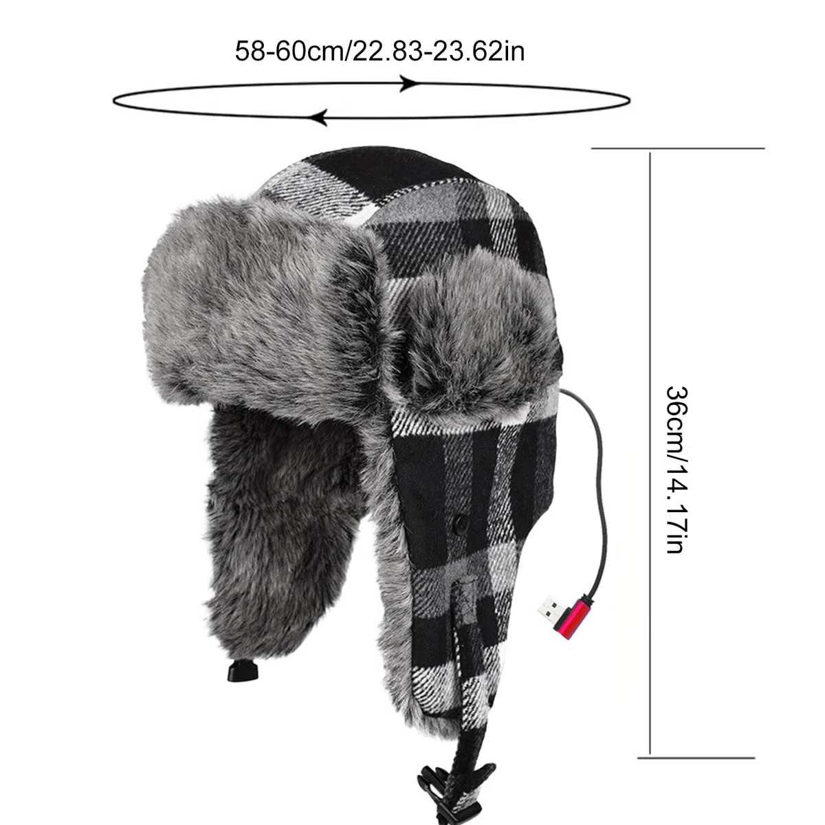 Gorro de trampilla de invierno genérico con tres ajustes, resistente al viento – Cubierta para cabeza Ushanka con calefacción | para diario, ciclismo, caminar, pesca, para mujeres, adultos