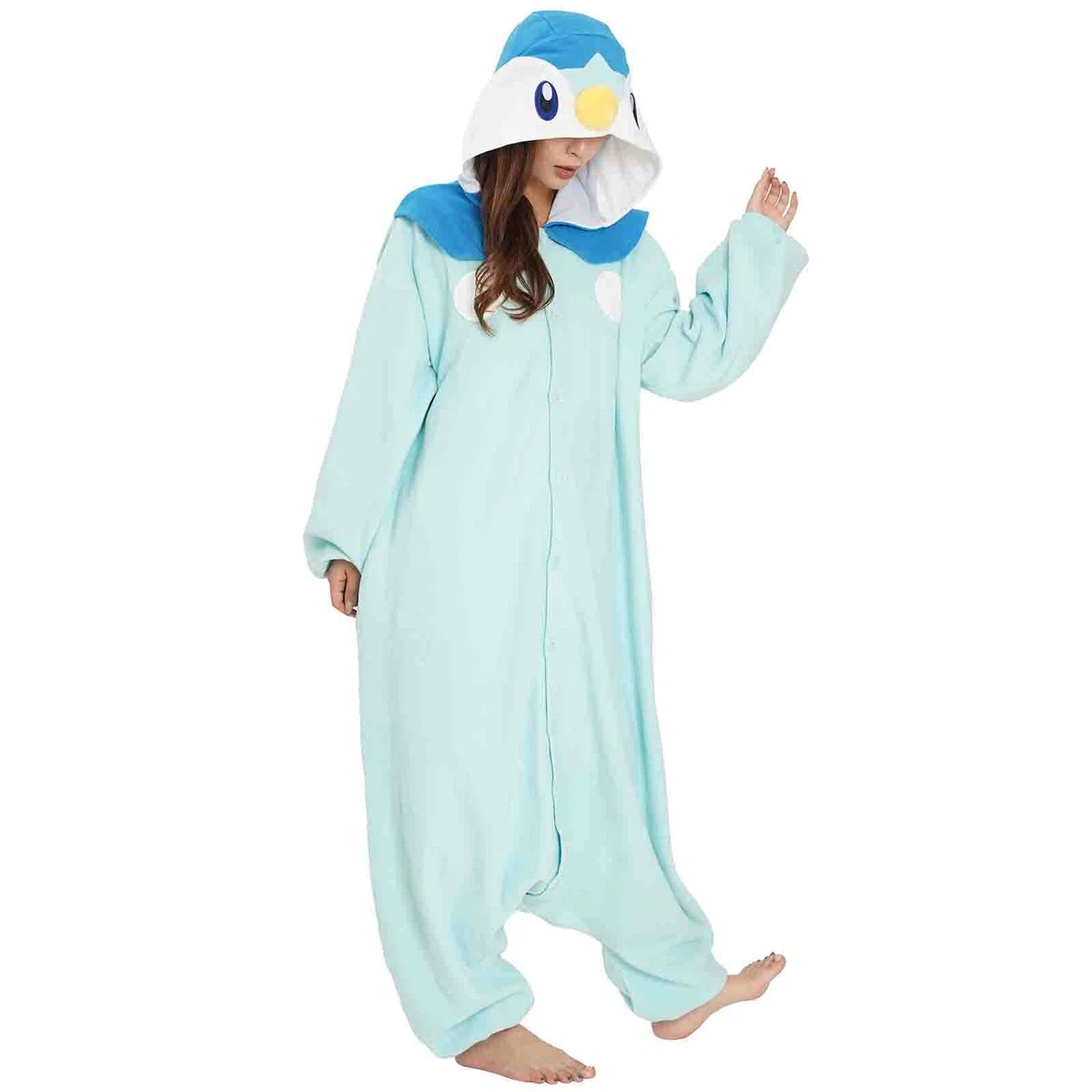 SAZAC Kigurumi - Disfraz de Pokemon - Piplup - Mono de Halloween - Talla XL para Adultos