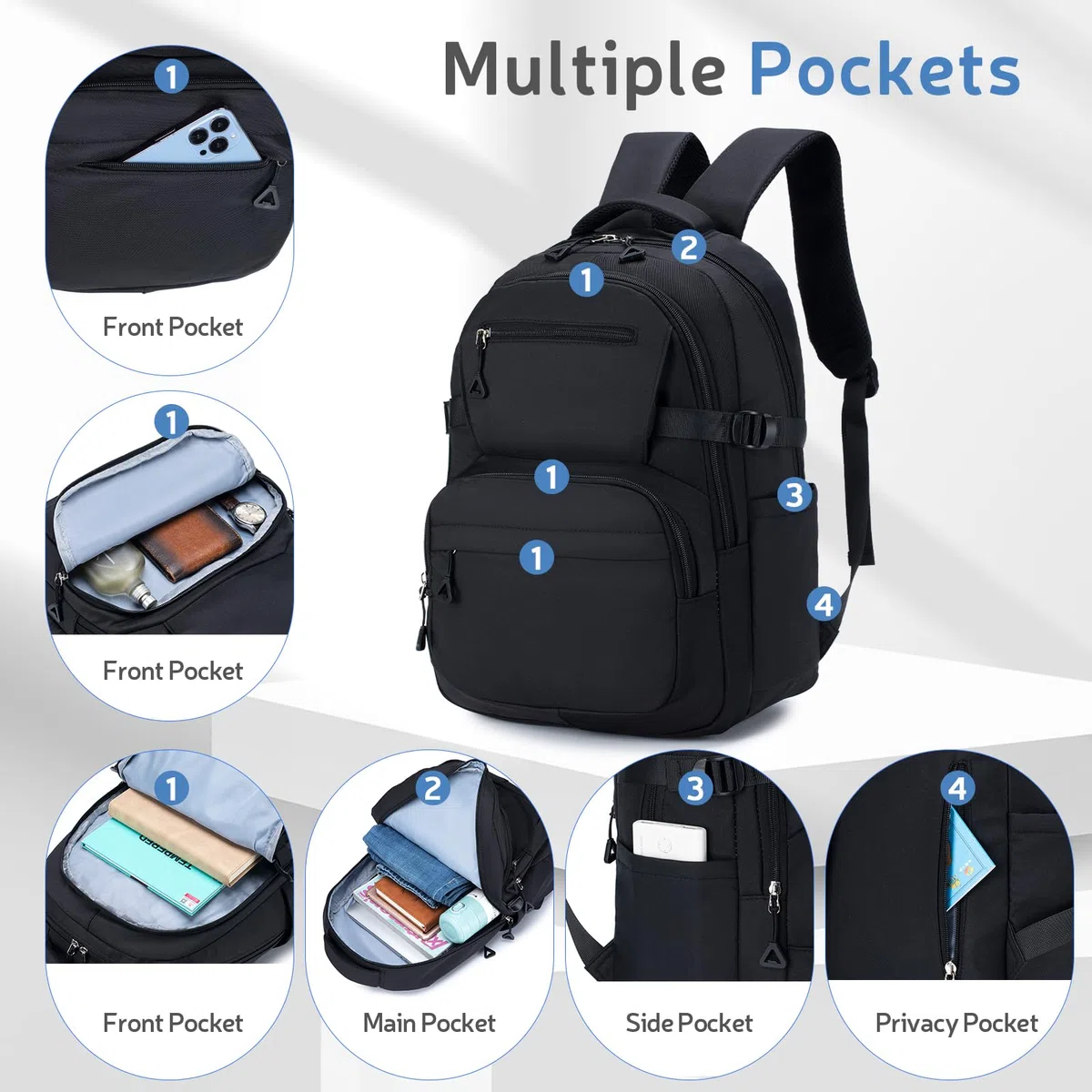YOODI Mochila Cabina Avion 40x30x15 British Airways Impermeable Mochila Viaje Mochilas Escolares Equipaje de Mano Mochila Portatil 14 Pulgadas Travel Backpack para Mujer Hombre Universidad