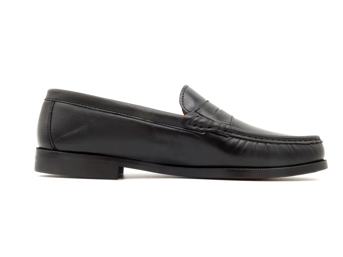 Mocasines Hombre Piel Nappa Zapatos Castellanos Suela de Cuero Welted Negro 39 Zapatos de Vestir Traje