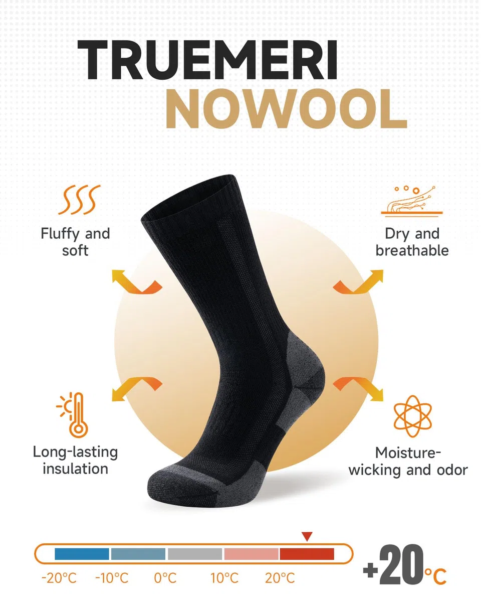 PULIOU Calcetines Hombres Mujeres 43-46 39-42 Invierno Calcetines Térmicos Calientes Calcetines de Senderismo Deporte Algodón Acolchado Calcetines Trekking Running Transpirable Trabajo
