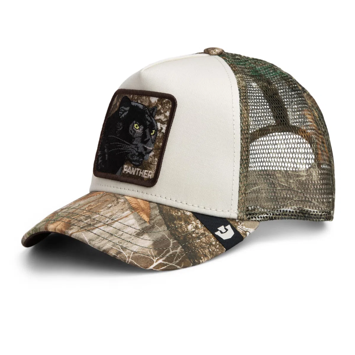 Goorin Bros. Gorra Trucker Camuflaje Black Panther The Farm, Diseño Pantera Negra, Estilo Realtree Edge