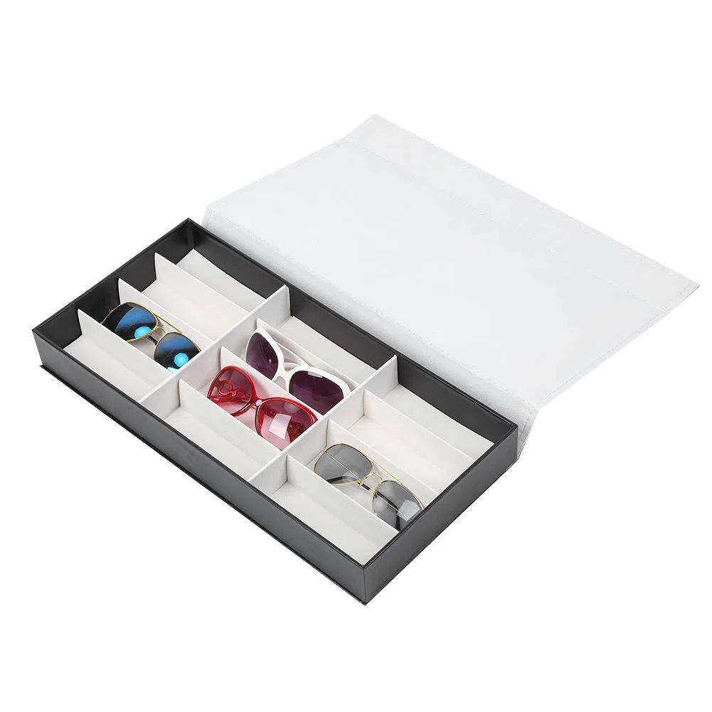 zolyet Organizador de 12 rejillas, tablero de densidad de poliuretano, para gafas de sol, caja de almacenamiento para joyas