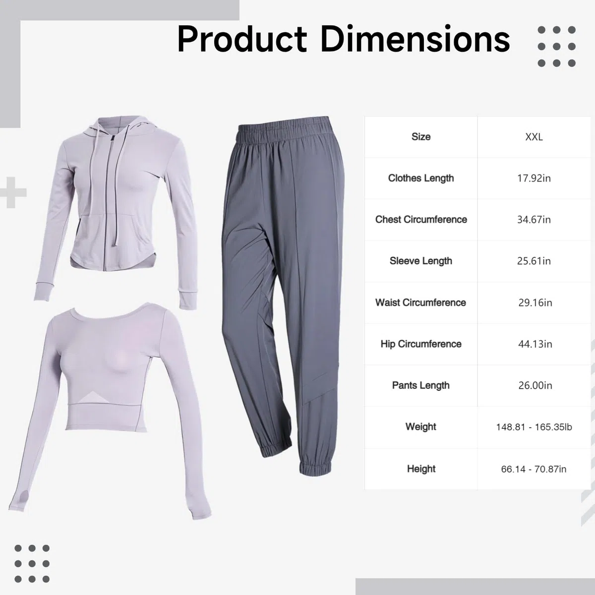 Conjunto de entrenamiento genérico de tres piezas para mujer, conjunto de yoga de 3 piezas con chaqueta con capucha, tela transpirable para gimnasio y uso casual, tallas S-XXL
