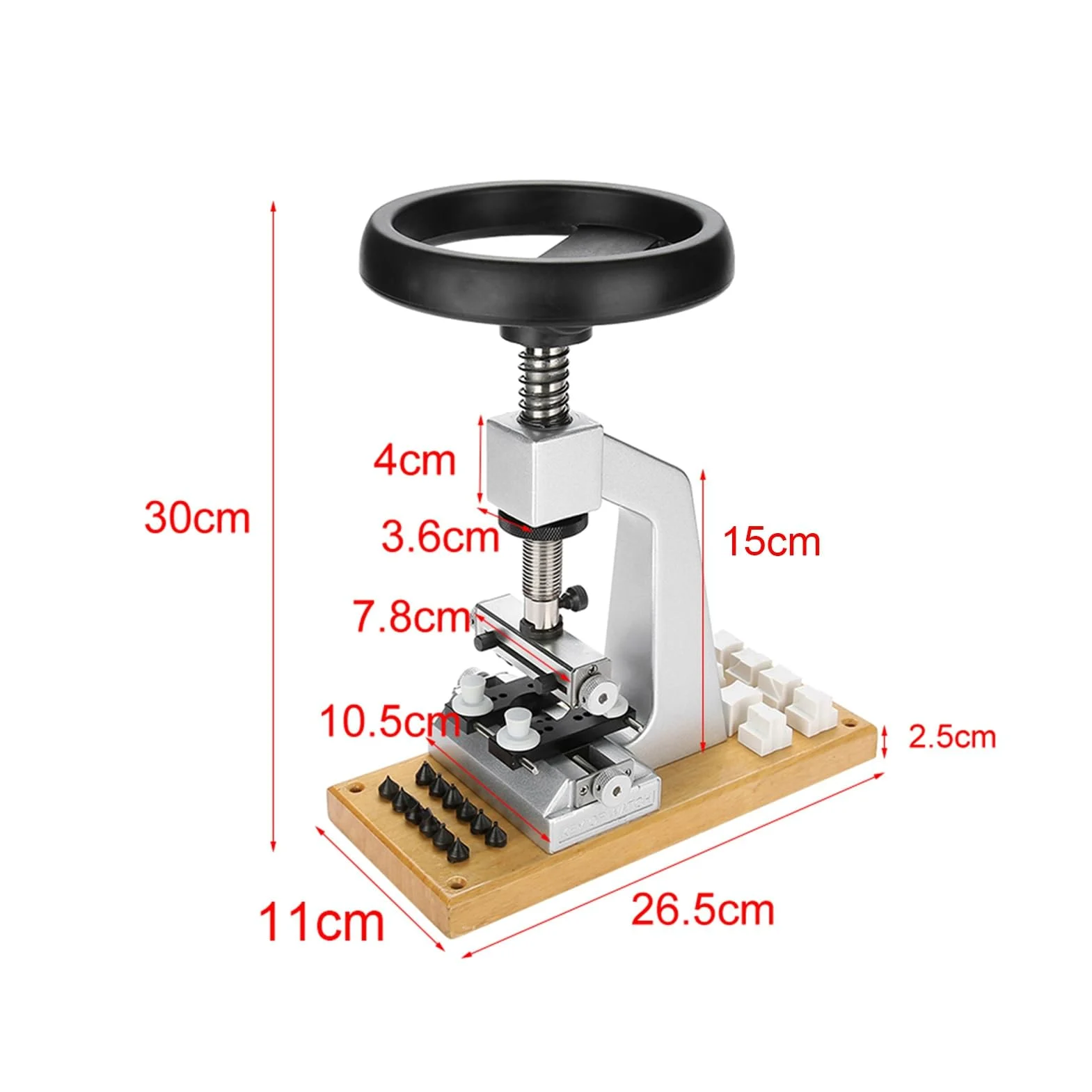 GLOGLOW Herramientas y Kits de Reparación Abridor de Espalda con 6 Troqueles Soporte Ajustable y Tornillo de Banco para Reparación de Ostras Impermeables Cajas Atornilladas Abridor de Cajas de Reloj