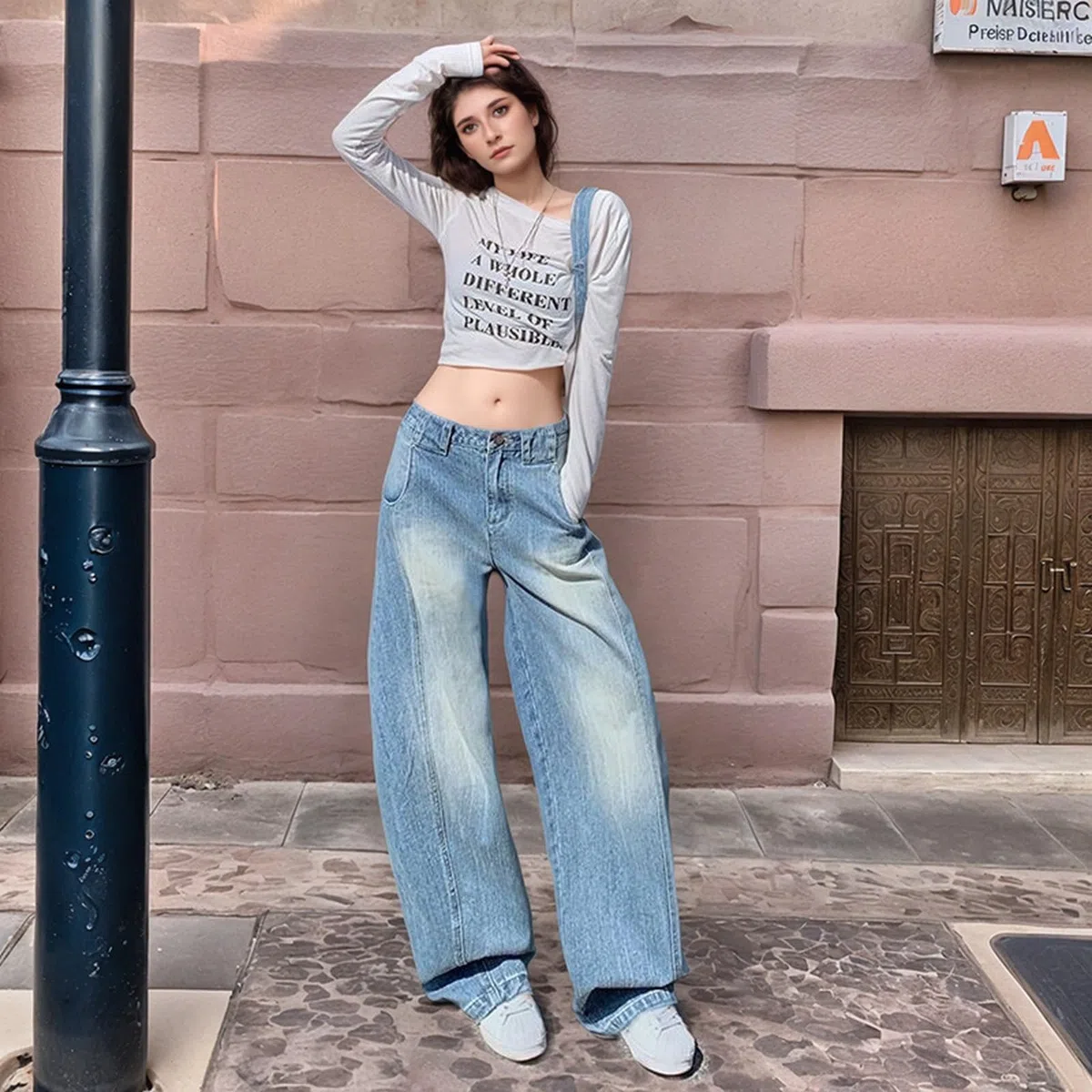 Pantalón Vaquero Mujer Vaqueros Elasticos Ropa Baggy Pantalones Rectos Primavera Tejanos Casual Tallas Grandes Ancho Invierno Ligero Anchos
