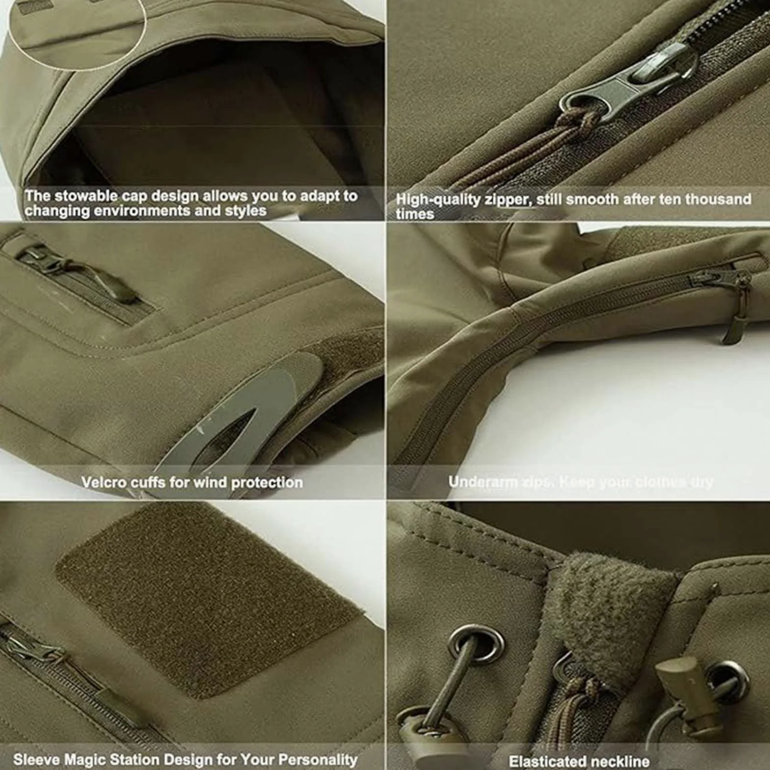 Conjunto de uniformes tácticos de combate para hombre - Impermeable y camuflaje - Incluye chaqueta de softshell y pantalones para caza y tiro