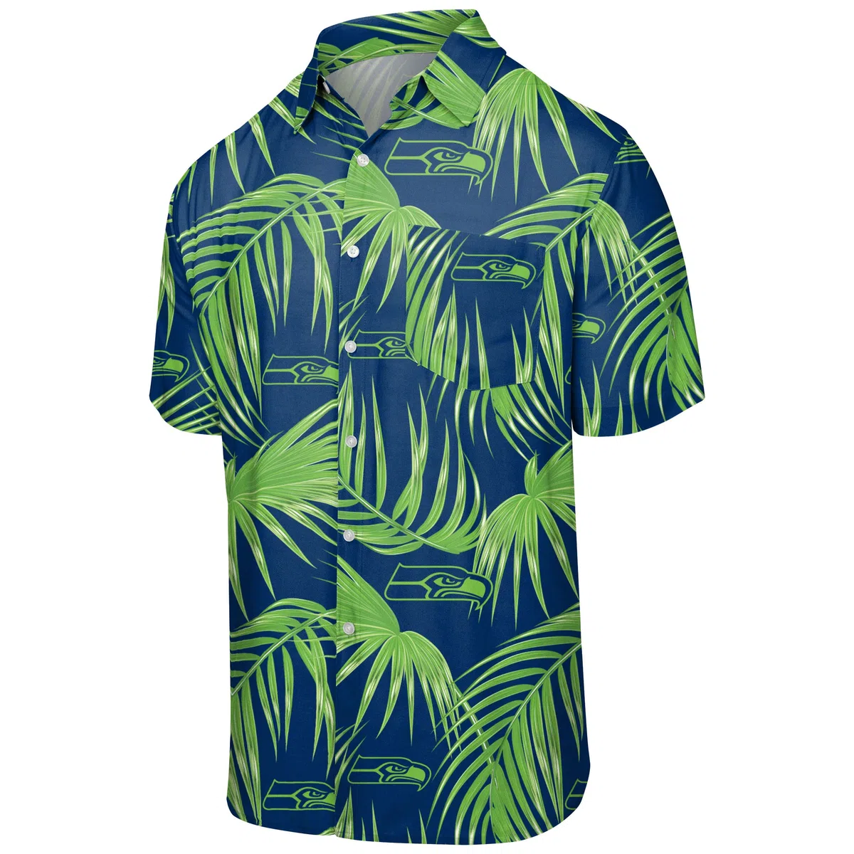 FOCO Seattle Seahawks NFL - Camisa Hawaiana con Botones para Hombre, Talla S