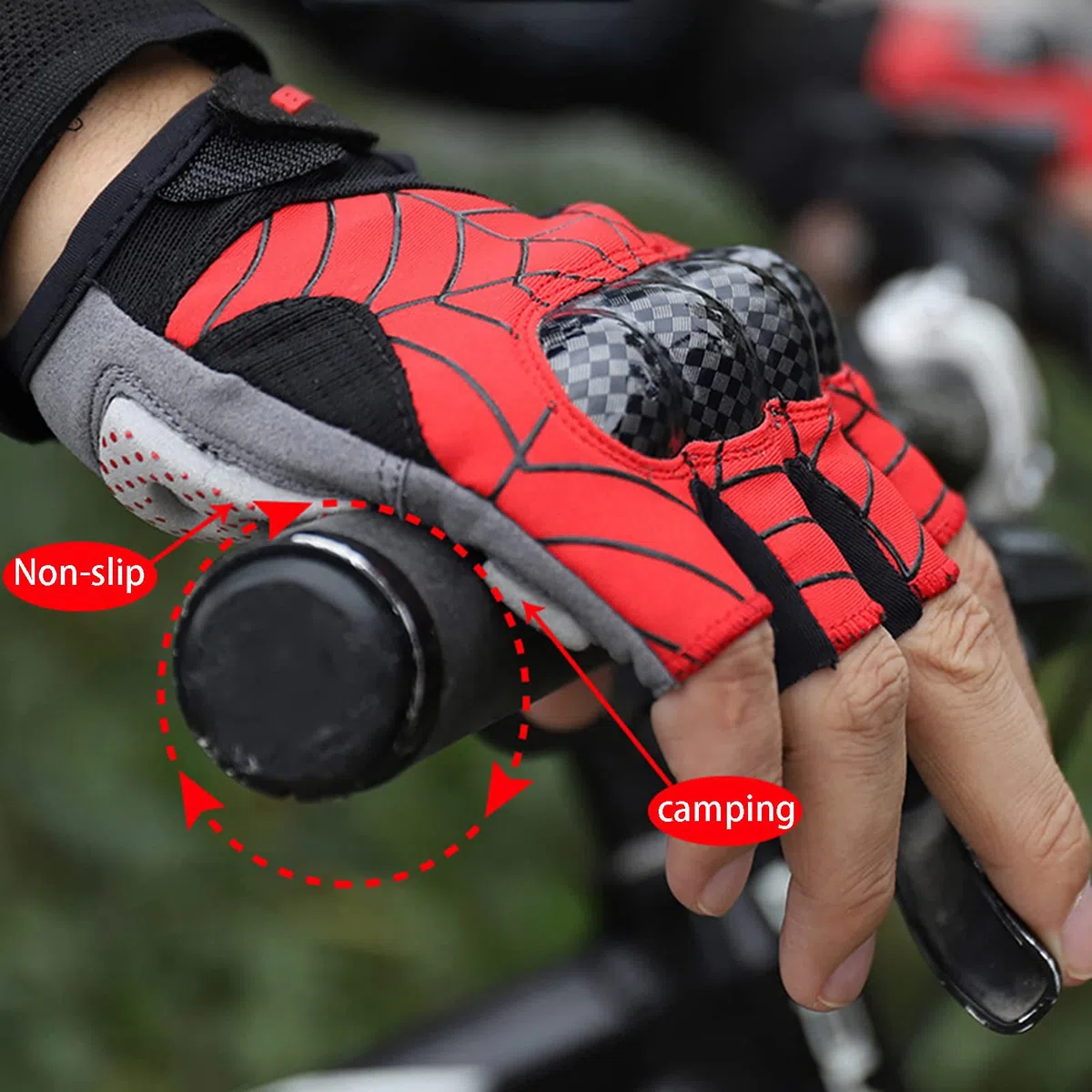 Desconocido Guantes de Ciclismo, Transpirables Guantes con Almohadillas Amortiguadoras para Bicicleta Montaña Bici Gimnasio, Hombre y Mujer