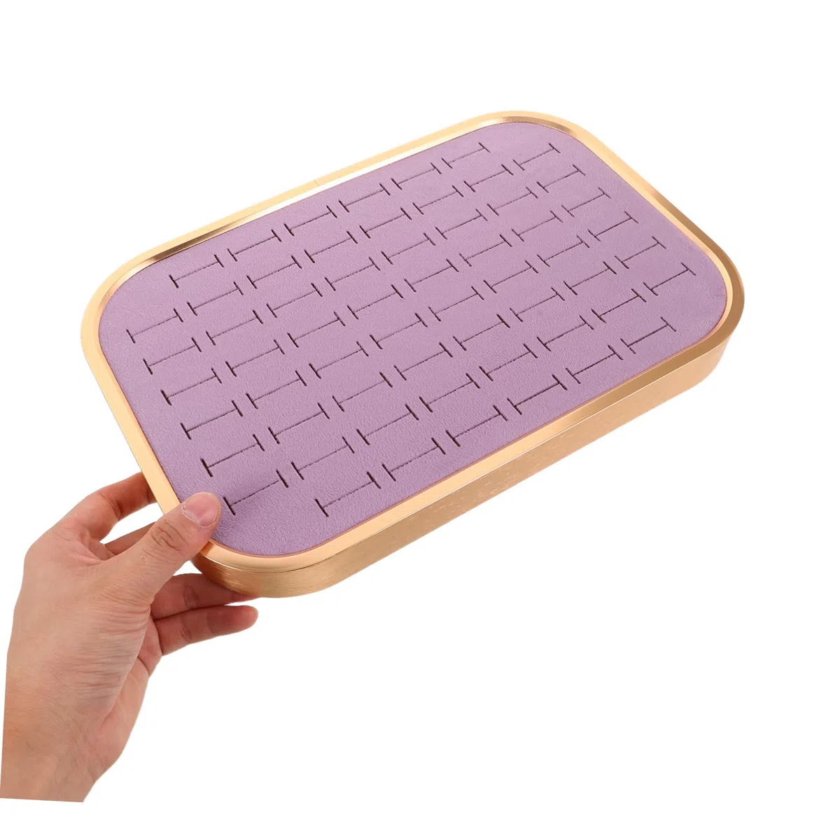 Gatuida Bandeja Organizadora para Joyas de Terciopelo Compartimentos Apilables Inserto para Soporte para Anillos Pendientes y Collares Diseño Rectangular Compacto para Mujeres y Niñas