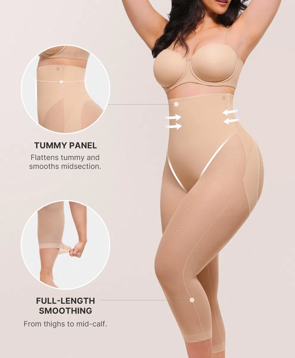 Shapewear para Mujer Capris Leggings para Mujer Control de Barriga Ropa Interior Cintura Alta Cuerpo Levantamiento de glúteos Bragas