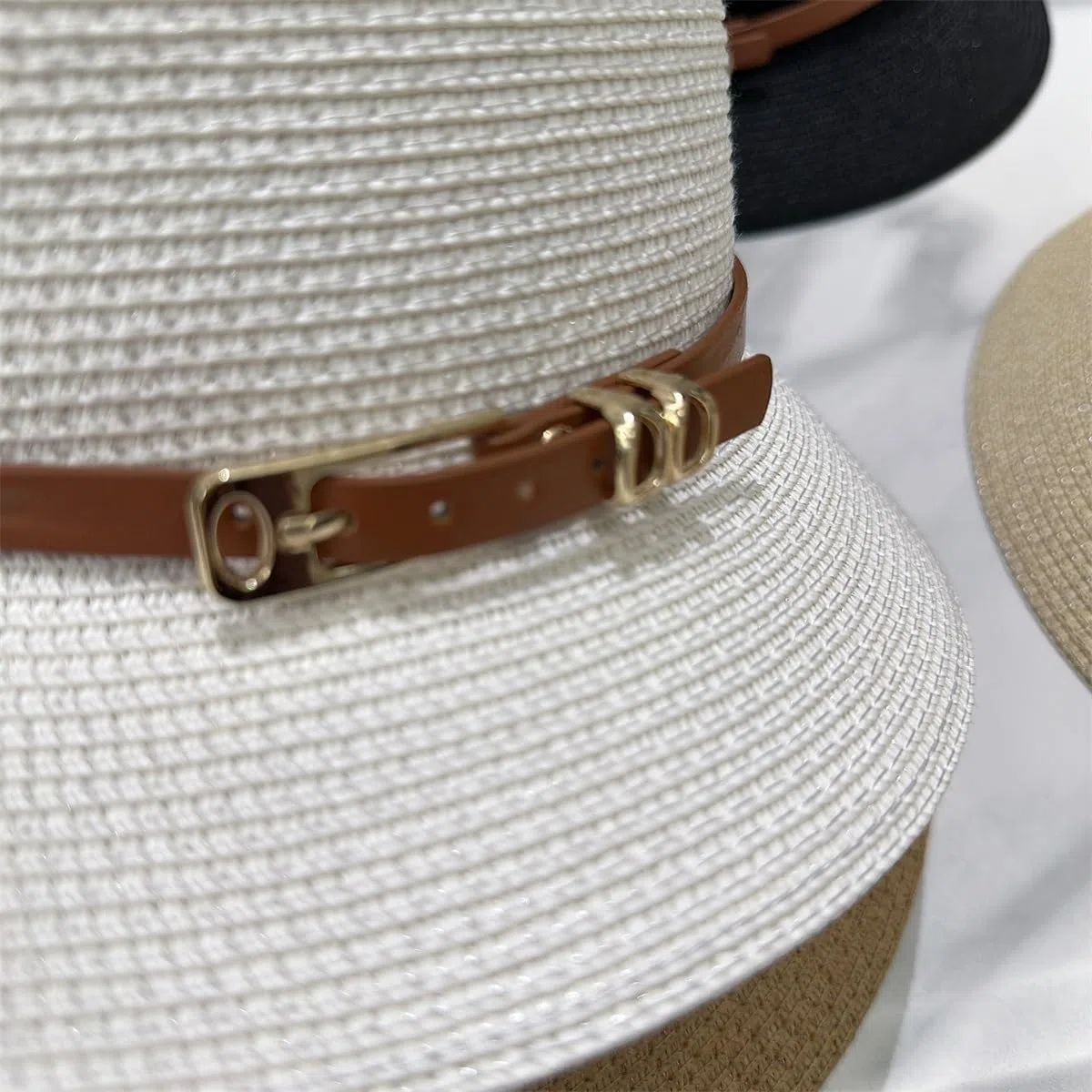 Sombrero de Paja de Verano para Mujer,de ala Ancha,Ligero,con Hebilla de Metal,Plegable,Transpirable,para Playa,Actividades Al Aire Libre
