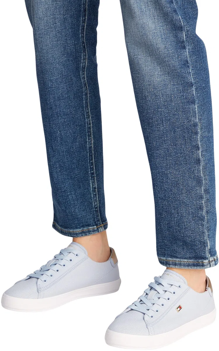 Tommy Hilfiger Sneaker con Suela Vulcanizada Mujer Canvas Lace Up Elegante
