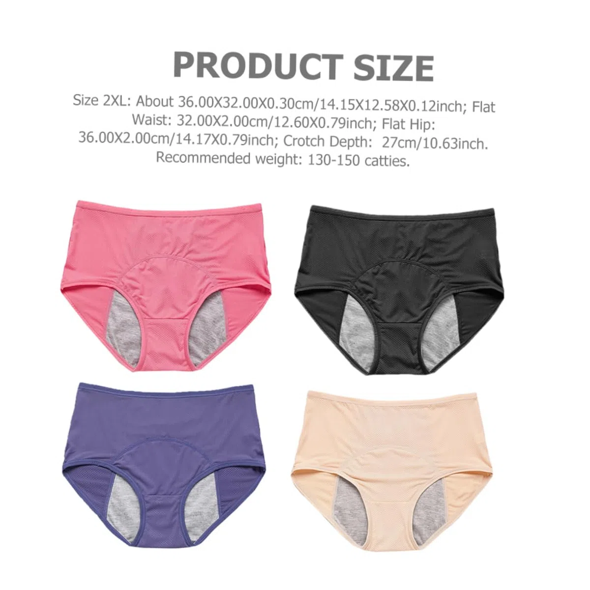 Bragas Menstruales Antifugas Mujer Talla L Xl 2xl 3xl 4 Piezas Nylon