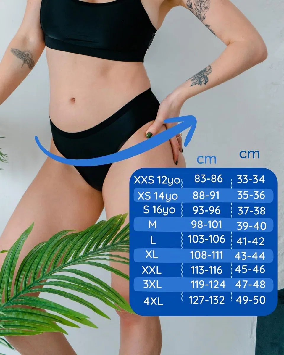 NoBlood - Bikini Menstrual 2 Piezas XXS-XXL con Tirantes Ajustables | Bañador menstrual: absorbente, cómodo y con protección reforzada. Para playa, mar y piscina.